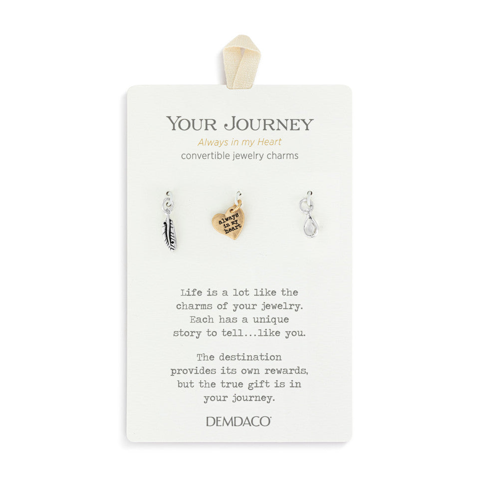 Demdaco Your Journey Charms Set of 3 - Always In My Heart-DEMDACO-Little Giant Kidz