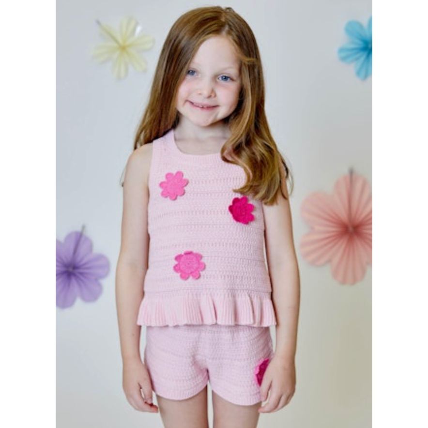 Design History Girls Pink Posies Tank-Design History Girls-Little Giant Kidz