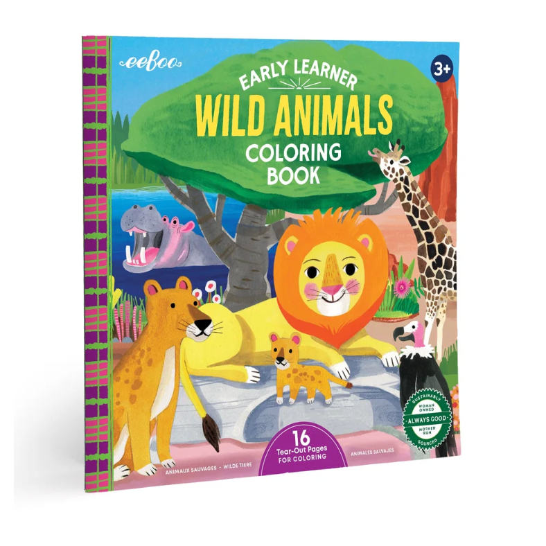 EEBOO NEW: Wild Animals Square Coloring Book-EEBOO-Little Giant Kidz