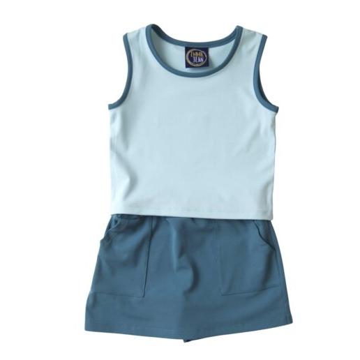 EMMA JEAN KIDS Elena Skort Set- Teal-EMMA JEAN KIDS-Little Giant Kidz