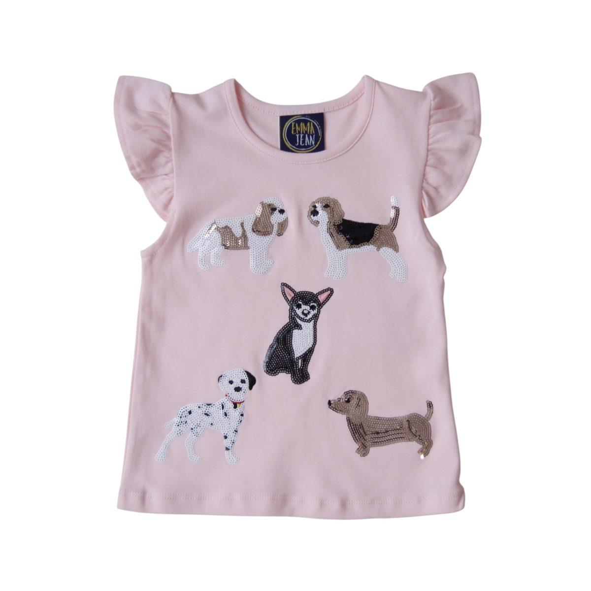 EMMA JEAN KIDS Puppy Applique A/S Shirt-EMMA JEAN KIDS-Little Giant Kidz