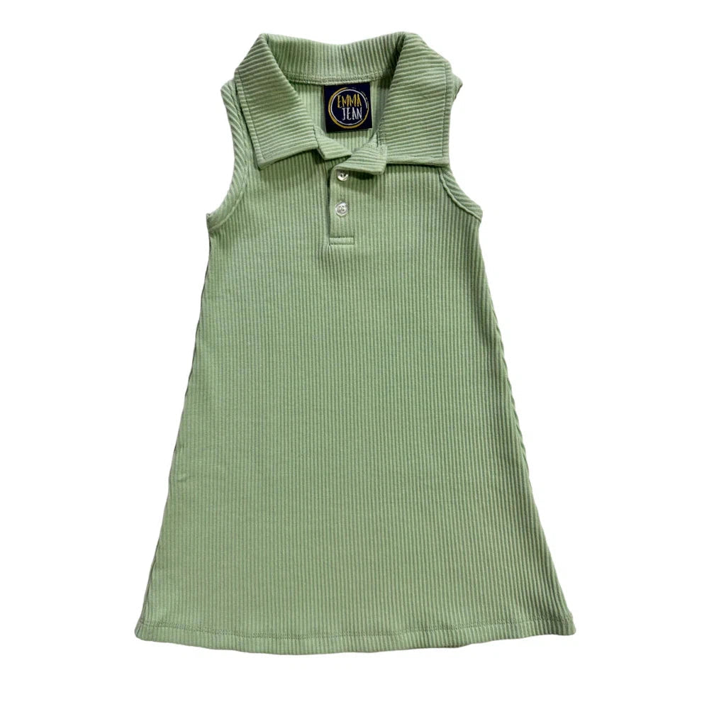 Emma Jean Kids Green Ribbed Aubrey Tank Dress Emma Jean Kids Green Ribbed Aubrey Tank Dress