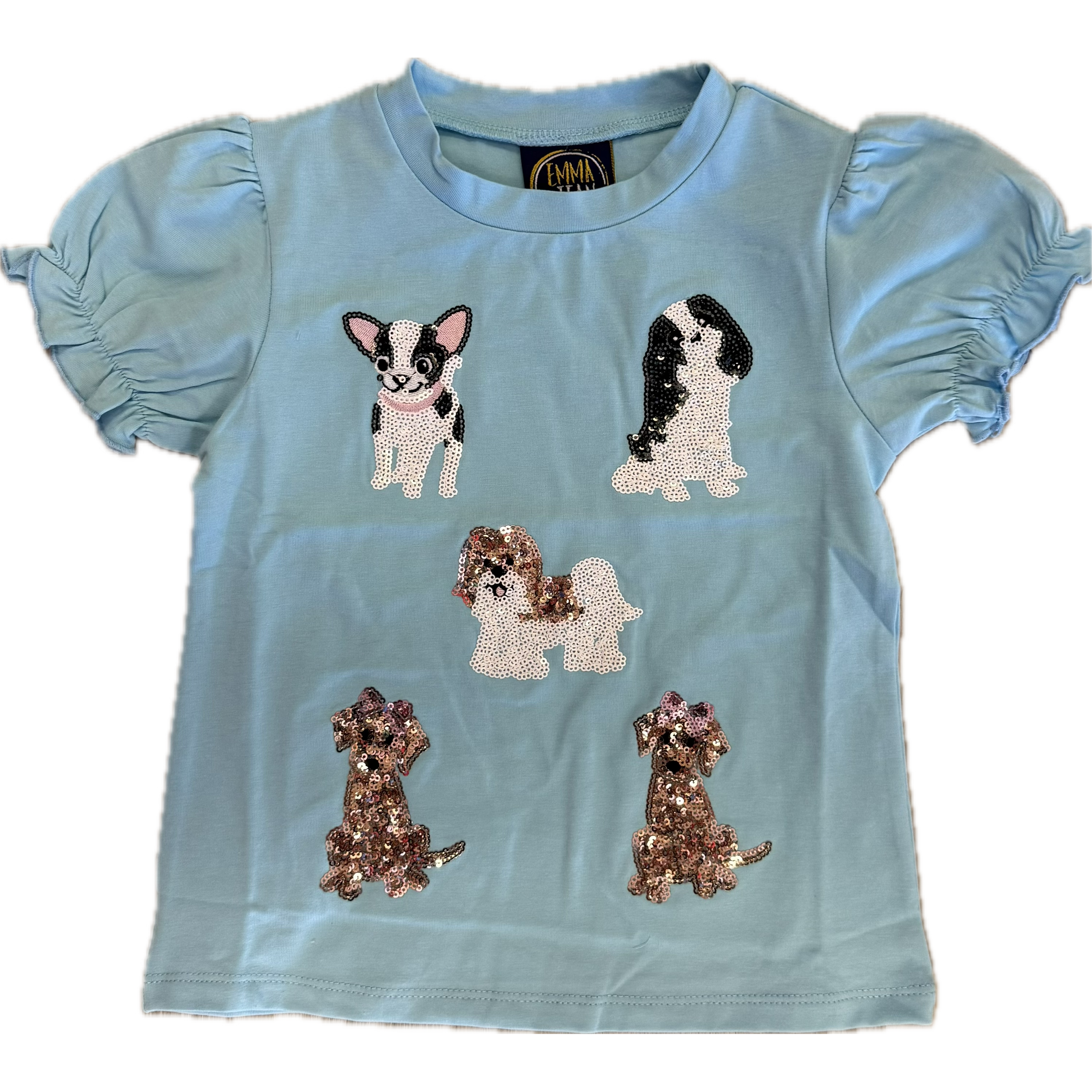 Emma Jean Kids Puppy Applique Short Sleeve Shirt-EMMA JEAN KIDS-Little Giant Kidz