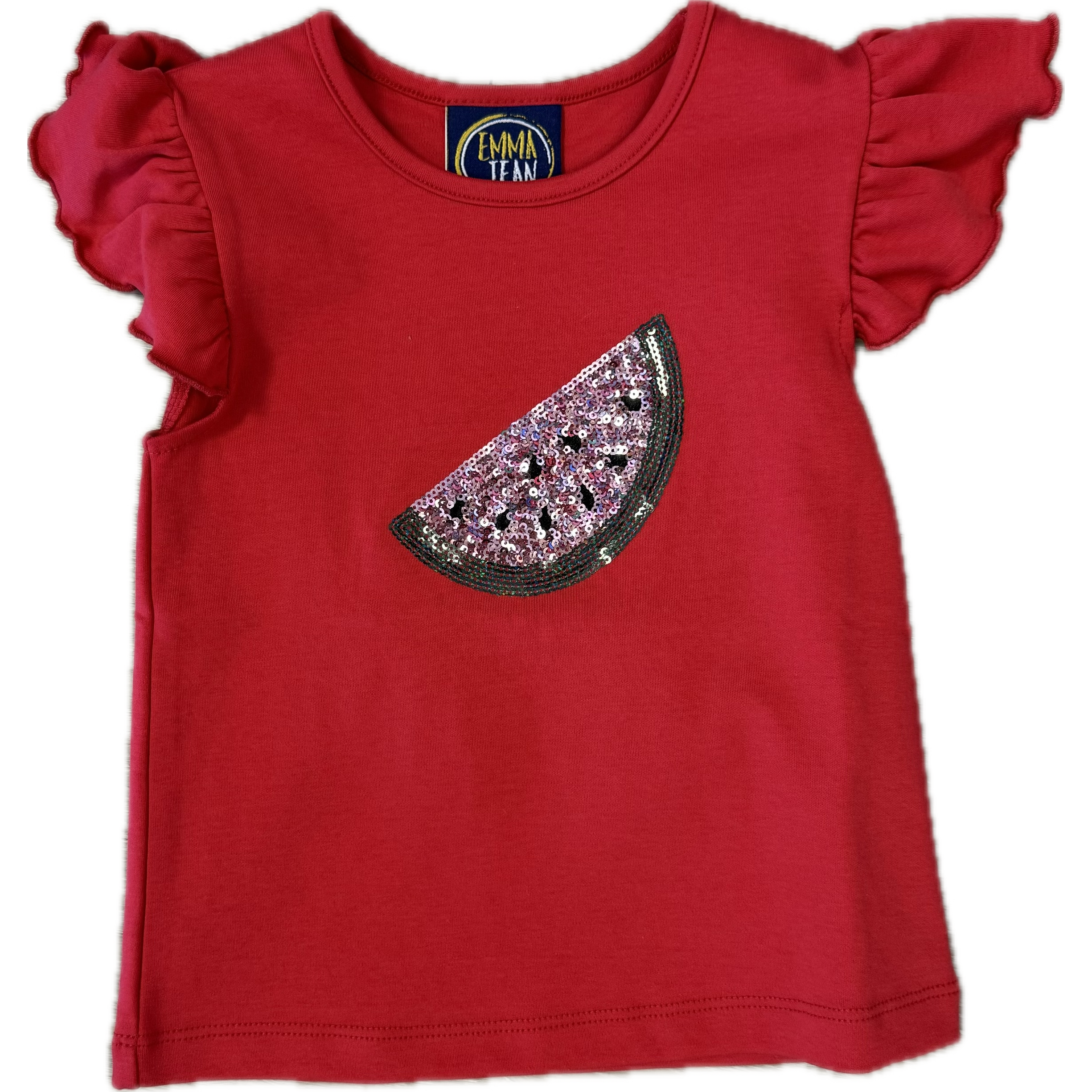 Emma Jean Kids Watermelon Applique A/S Shirt-EMMA JEAN KIDS-Little Giant Kidz