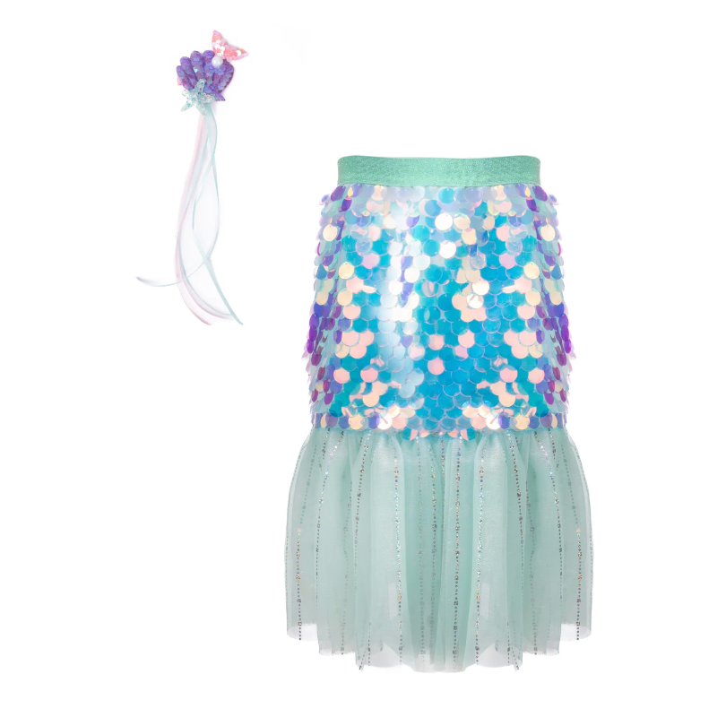 Great Pretenders Bling Bling Mermaid Skirt & Hairclip Set Mint-Great Pretenders-Little Giant Kidz