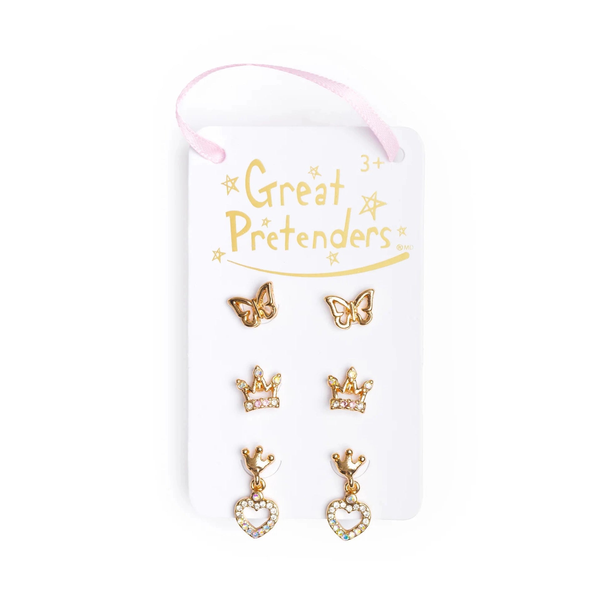 Great Pretenders Boutique Royal Crown Studded Earrings-Great Pretenders-Little Giant Kidz