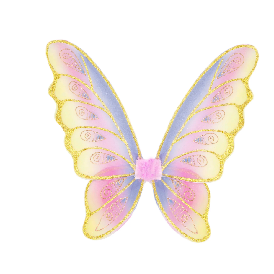 Great Pretenders Glitter Rainbow Wings - Multi/Gold-Great Pretenders-Little Giant Kidz