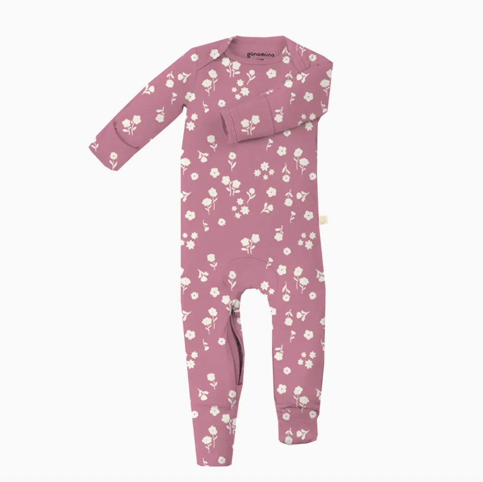Gunamuna Convertible Footie Pajama- Mini Floral-GUNAMUNA-Little Giant Kidz