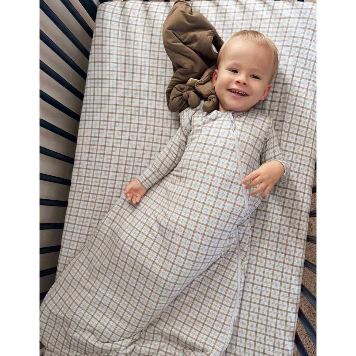 Gunamuna Swaddle Sleep Sack 1.0 Tog - Plaid-GUNAMUNA-Little Giant Kidz