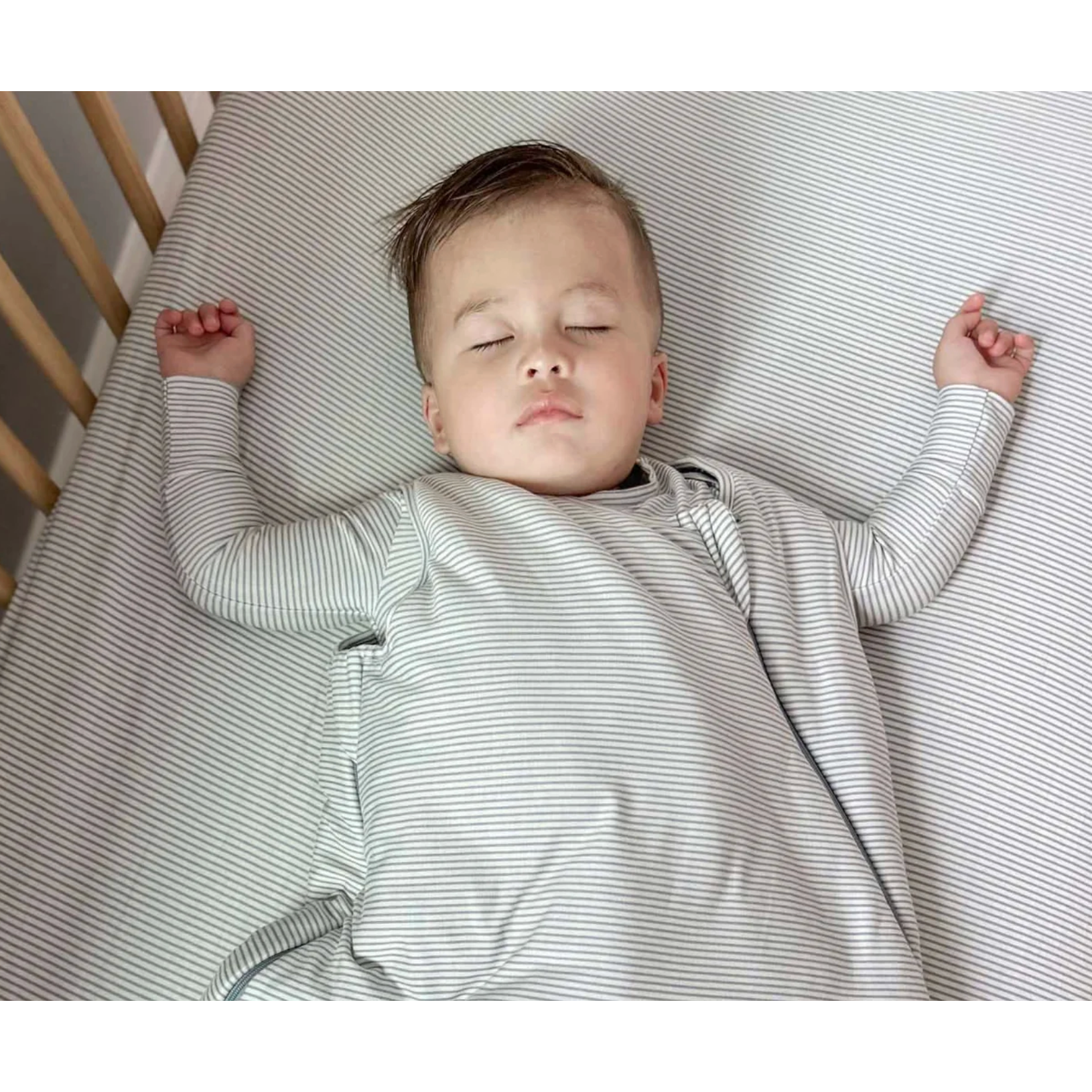 Gunamuna Swaddle Sleep Sack Blue Stripe 1.0 Tog-GUNAMUNA-Little Giant Kidz