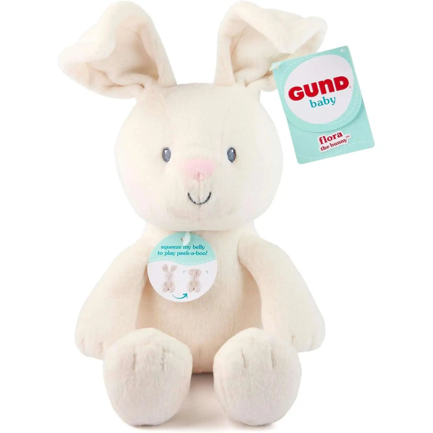 Gund Animated Flora White Bunny - 7"-GUND-Little Giant Kidz