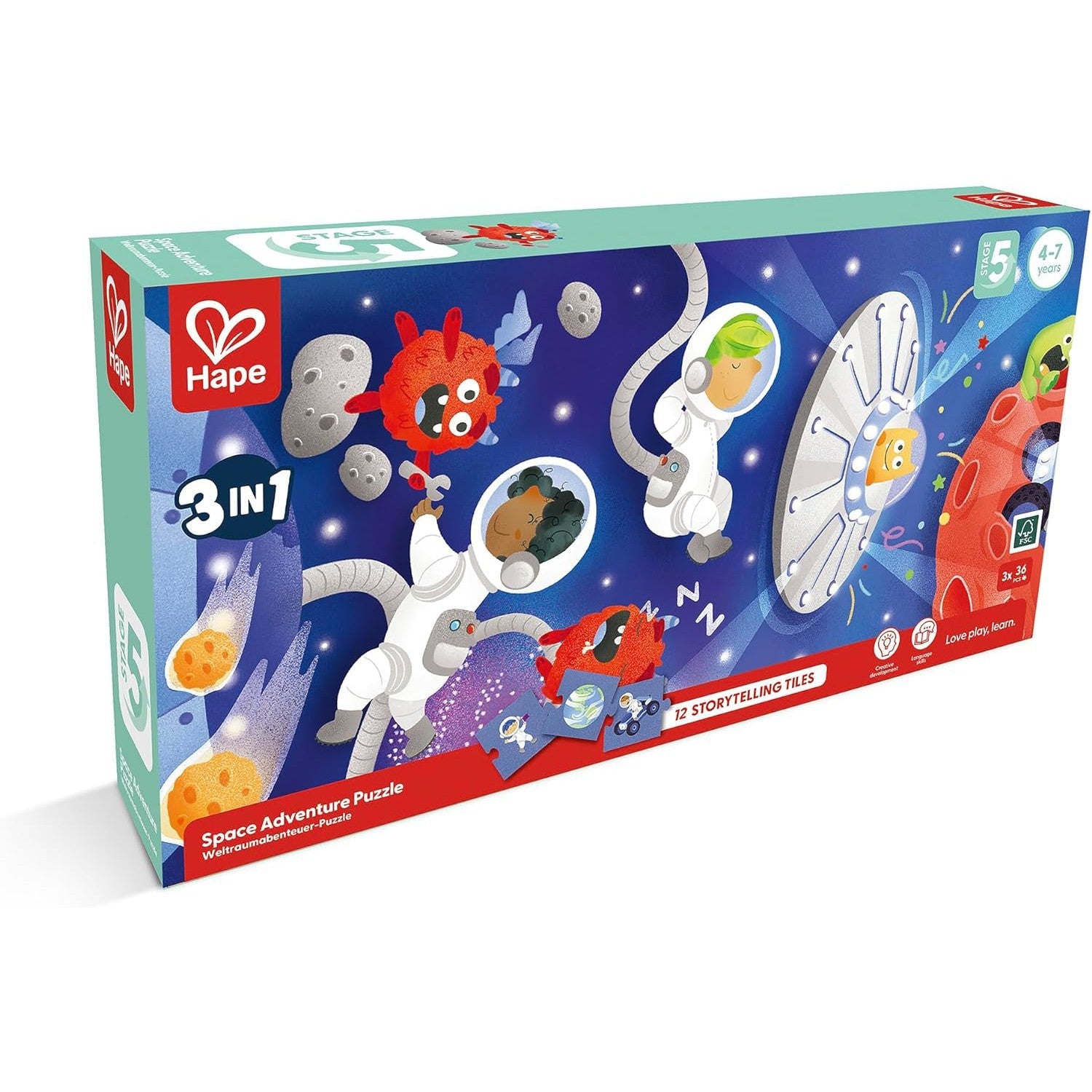 Hape Space Adventure Puzzle Stage (3-in-1)