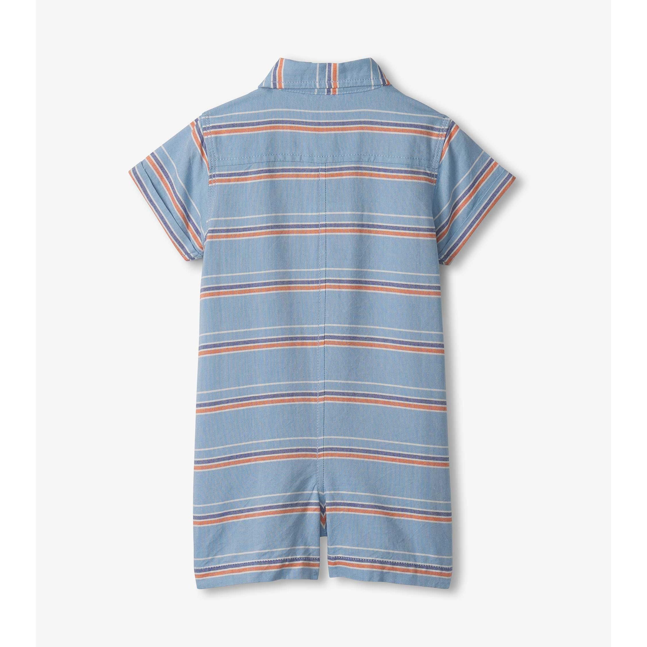 Hatley Blue Summer Woven Romper-HATLEY-Little Giant Kidz