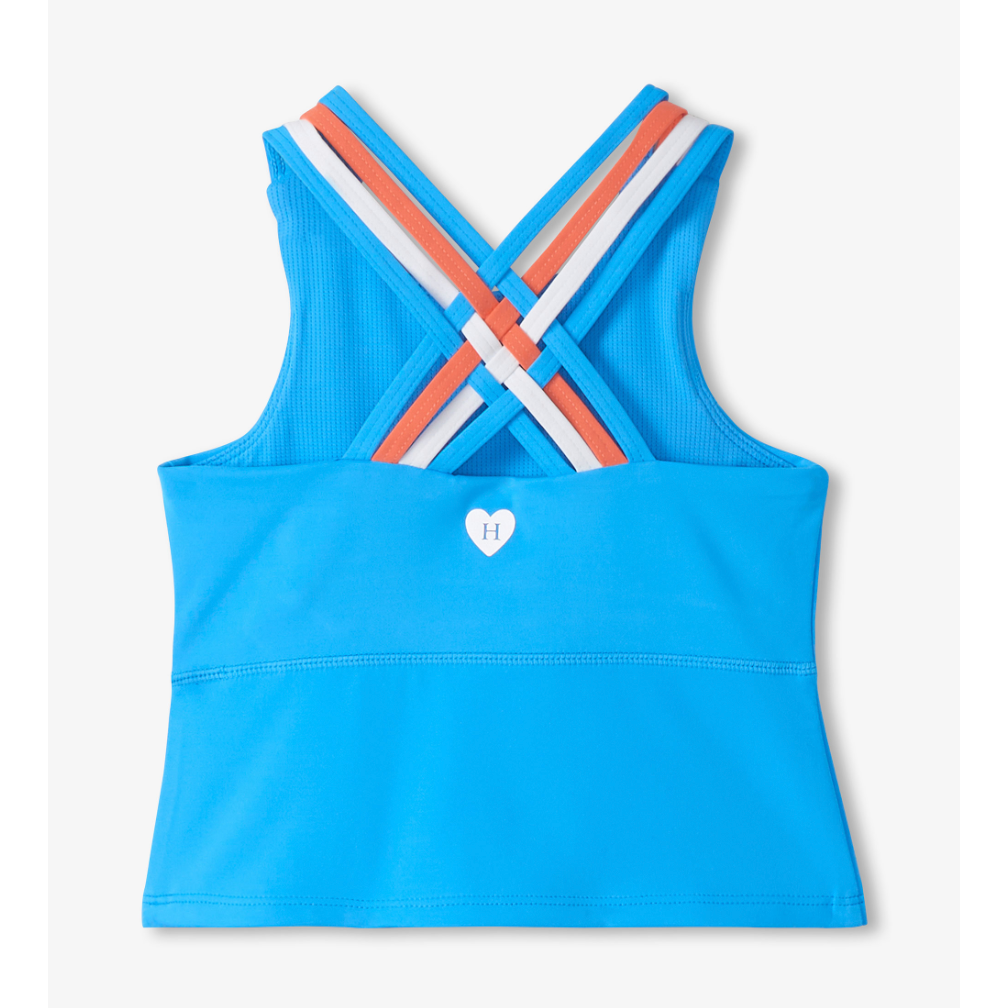 Hatley Girls Malibu Blue Strappy Active Tank-HATLEY-Little Giant Kidz