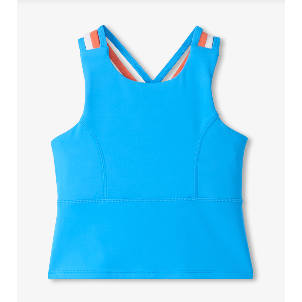 Hatley Girls Malibu Blue Strappy Active Tank-HATLEY-Little Giant Kidz