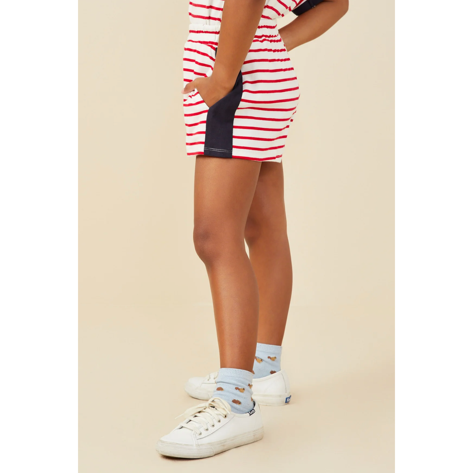 Hayden Contrast Side Striped Knit Short-HAYDEN GIRLS-Little Giant Kidz