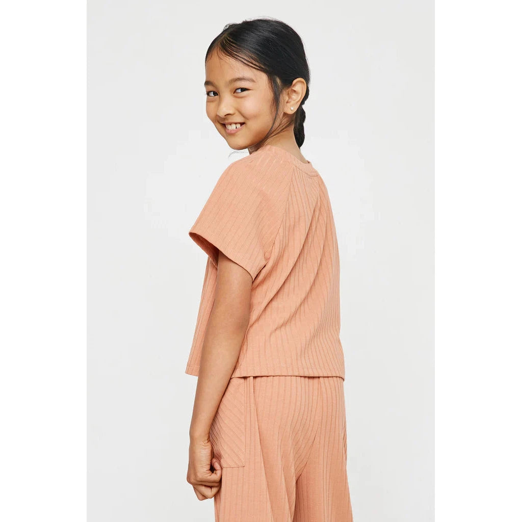 Hayden Girls Lightweight Knit Top - Salmon-HAYDEN GIRLS-Little Giant Kidz