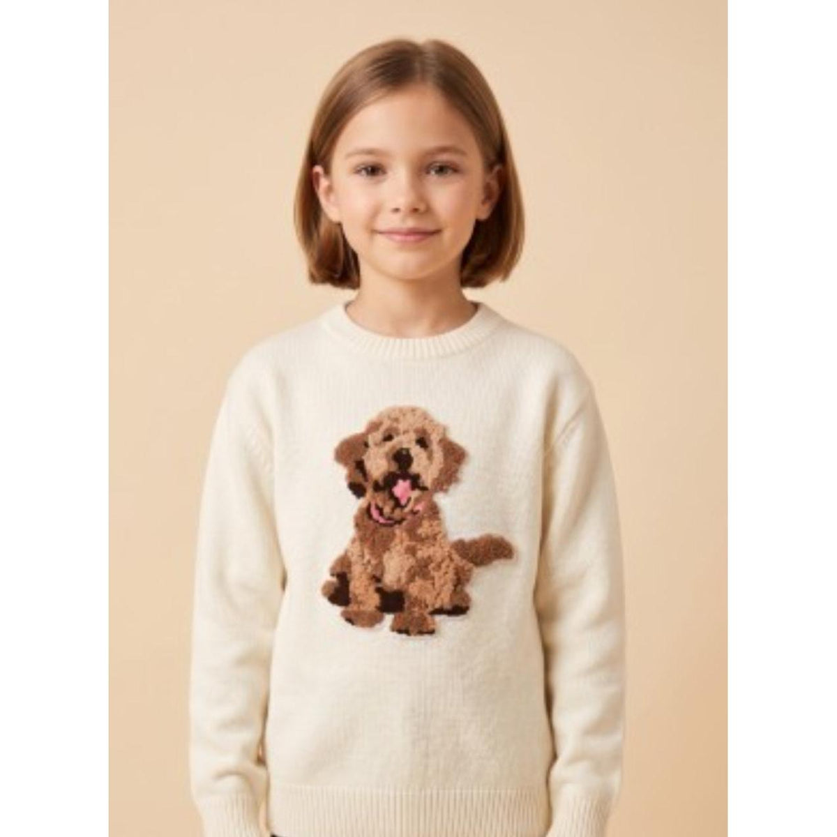 Hayden Girl's Terrier Patched Sweater Top-HAYDEN GIRLS-Little Giant Kidz
