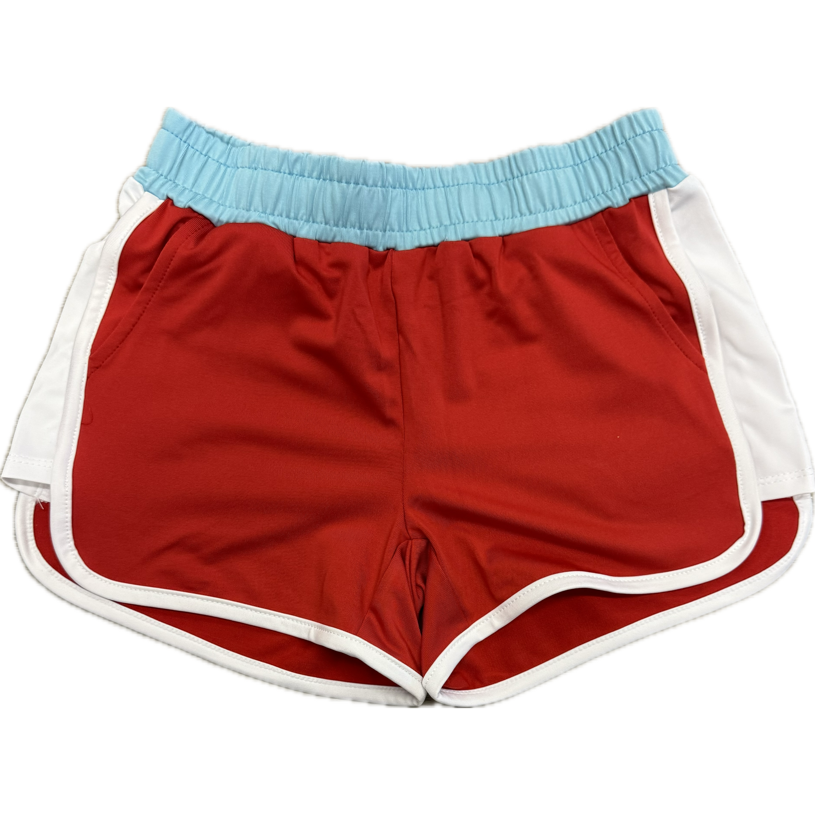 Honesty Clothing Block Shorts- Red-HONESTY-Little Giant Kidz