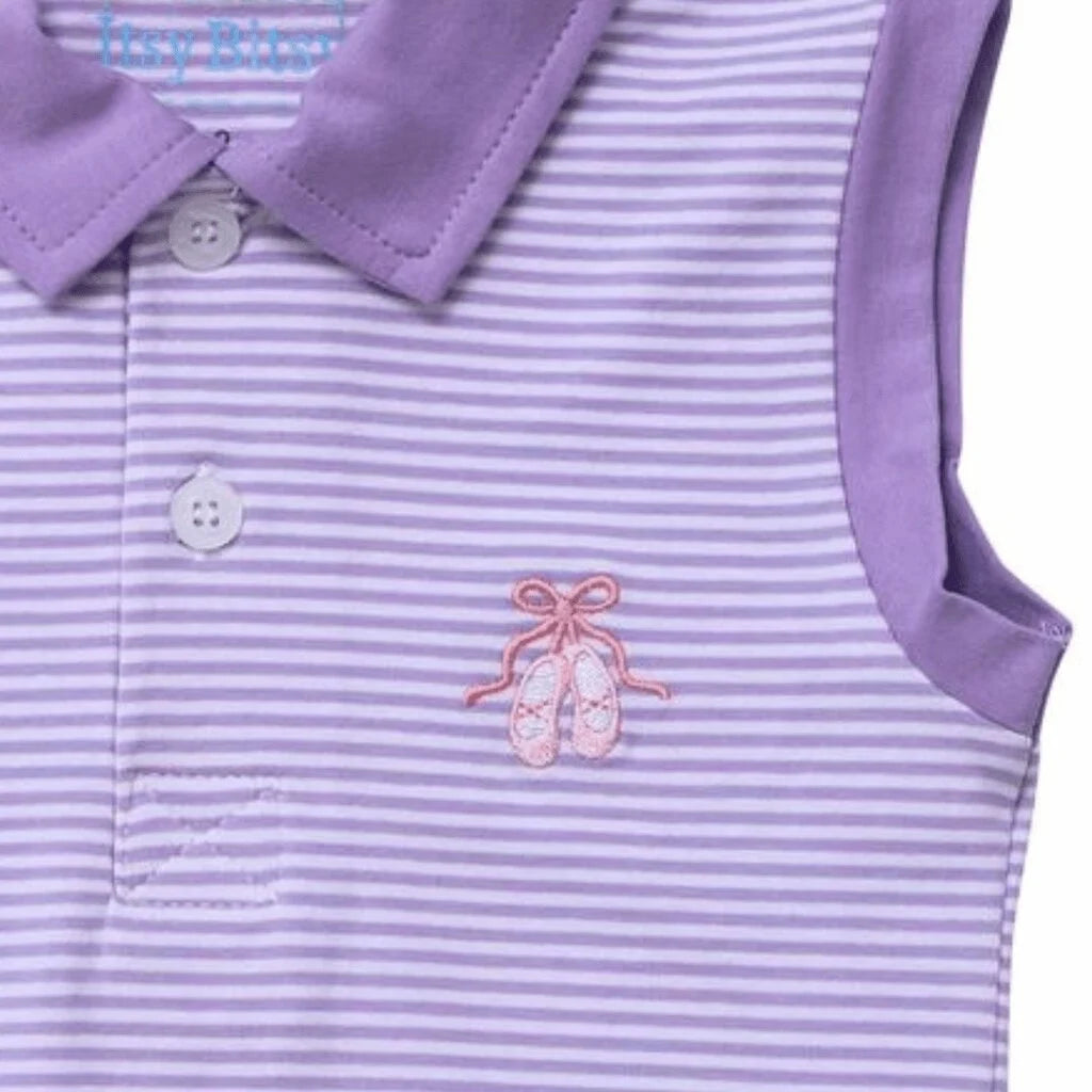 Itsy Bitsy Purple Stripe Ballet Slippers Collar Tank-Itsy Bitsy-Little Giant Kidz