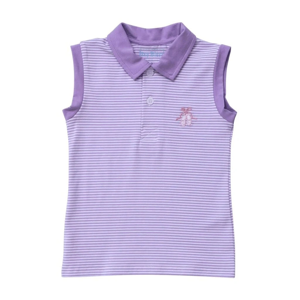 Itsy Bitsy Purple Stripe Ballet Slippers Collar Tank-Itsy Bitsy-Little Giant Kidz