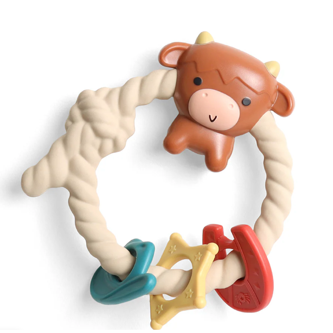 Itzy Ritzy - Ritzy Rattle® with Teething Rings - Highland Cow-Itzy Ritzy-Little Giant Kidz