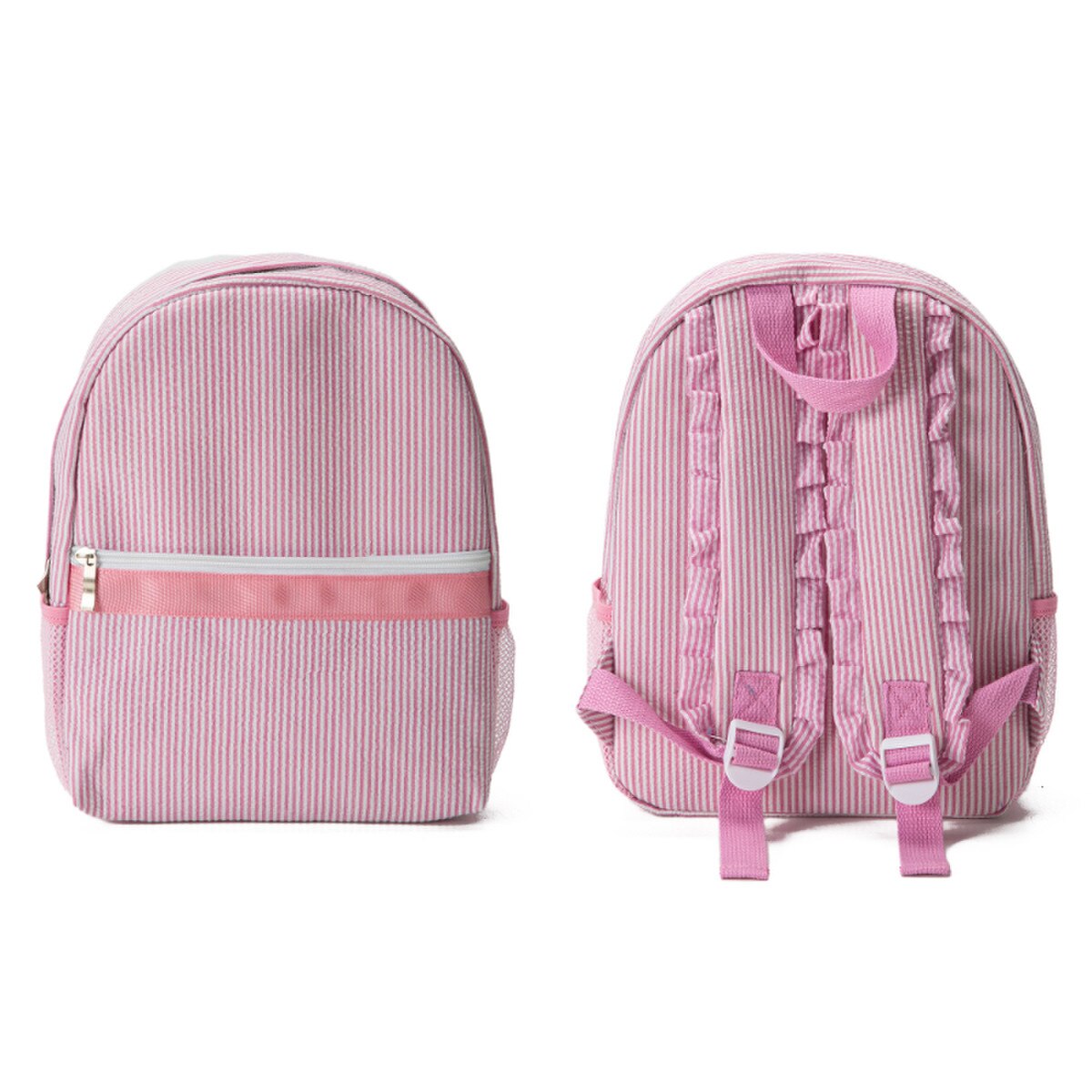 Jane Marie Kids Amelia Pink Seersucker Backpack-JANE MARIE-Little Giant Kidz