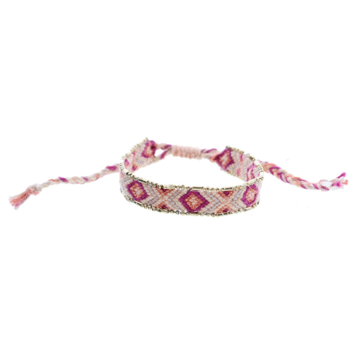 Jane Marie Kids Magenta, Coral, Peach, Dusty Lavender Woven Band With Gold Accent Edge Bracelet-JANE MARIE-Little Giant Kidz