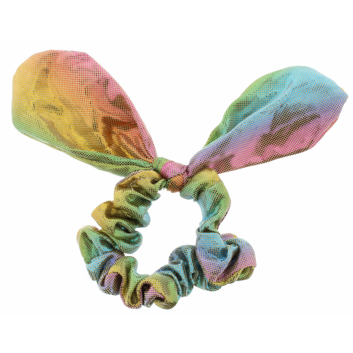 Jane Marie Kids Scrunchie - Light Rainbow Metallic With Ties-JANE MARIE-Little Giant Kidz