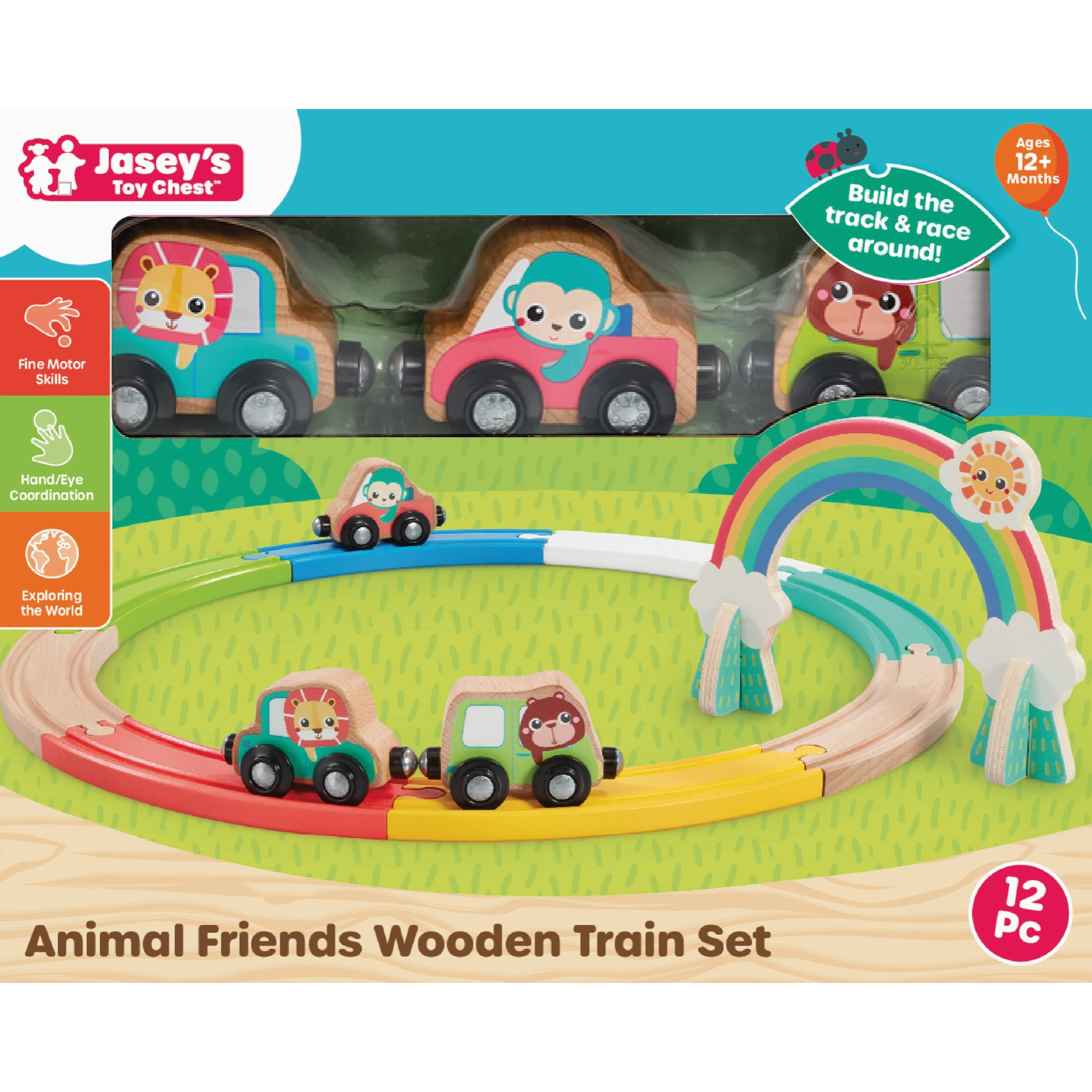 Jasey's Toy Chest Animal Friends Wooden Train Set -Jasey's Toy Chest-Little Giant Kidz