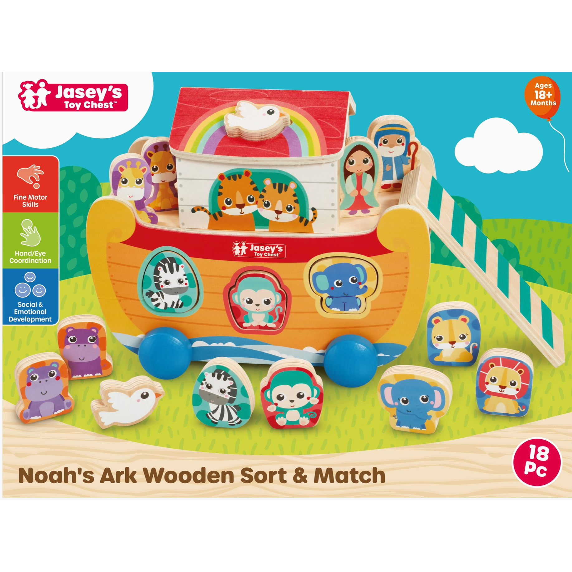 Jasey's Toy Chest Noah's Ark Wooden Sort & Match-Jasey's Toy Chest-Little Giant Kidz