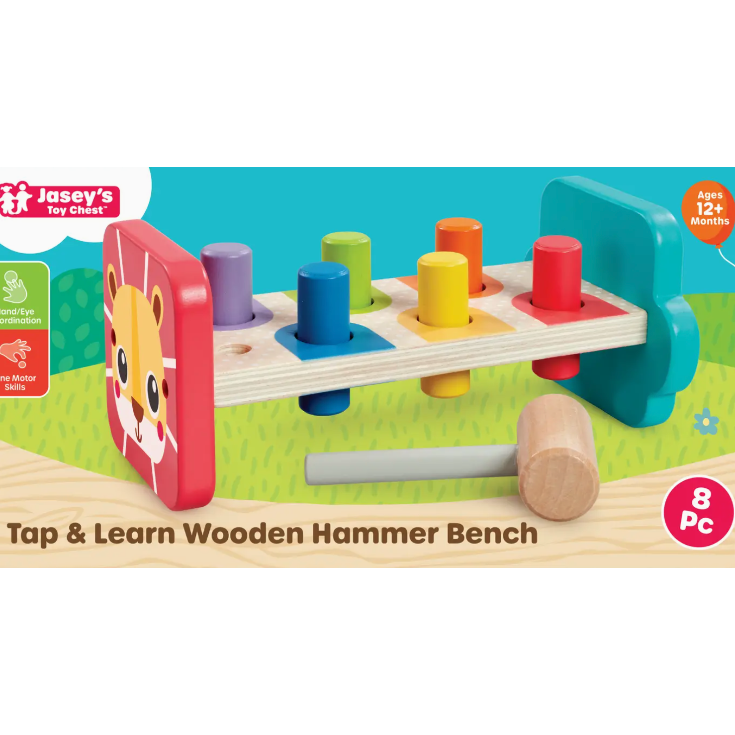 Jasey's Toy Chest Tap & Learn Wooden Hammer Bench-Jasey's Toy Chest-Little Giant Kidz