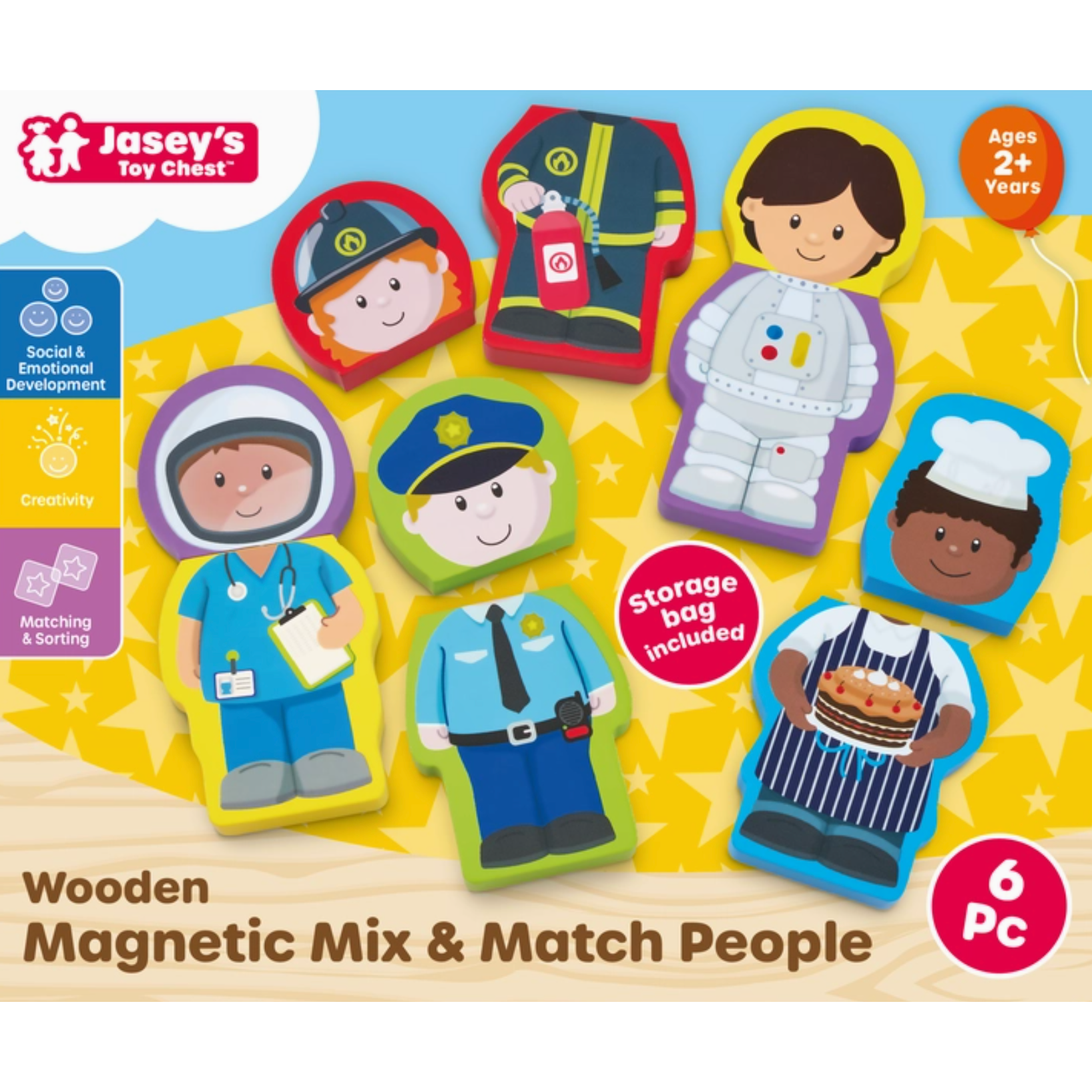 Jasey's Toy Chest Wooden Magnetic Mix & Match People-Jasey's Toy Chest-Little Giant Kidz