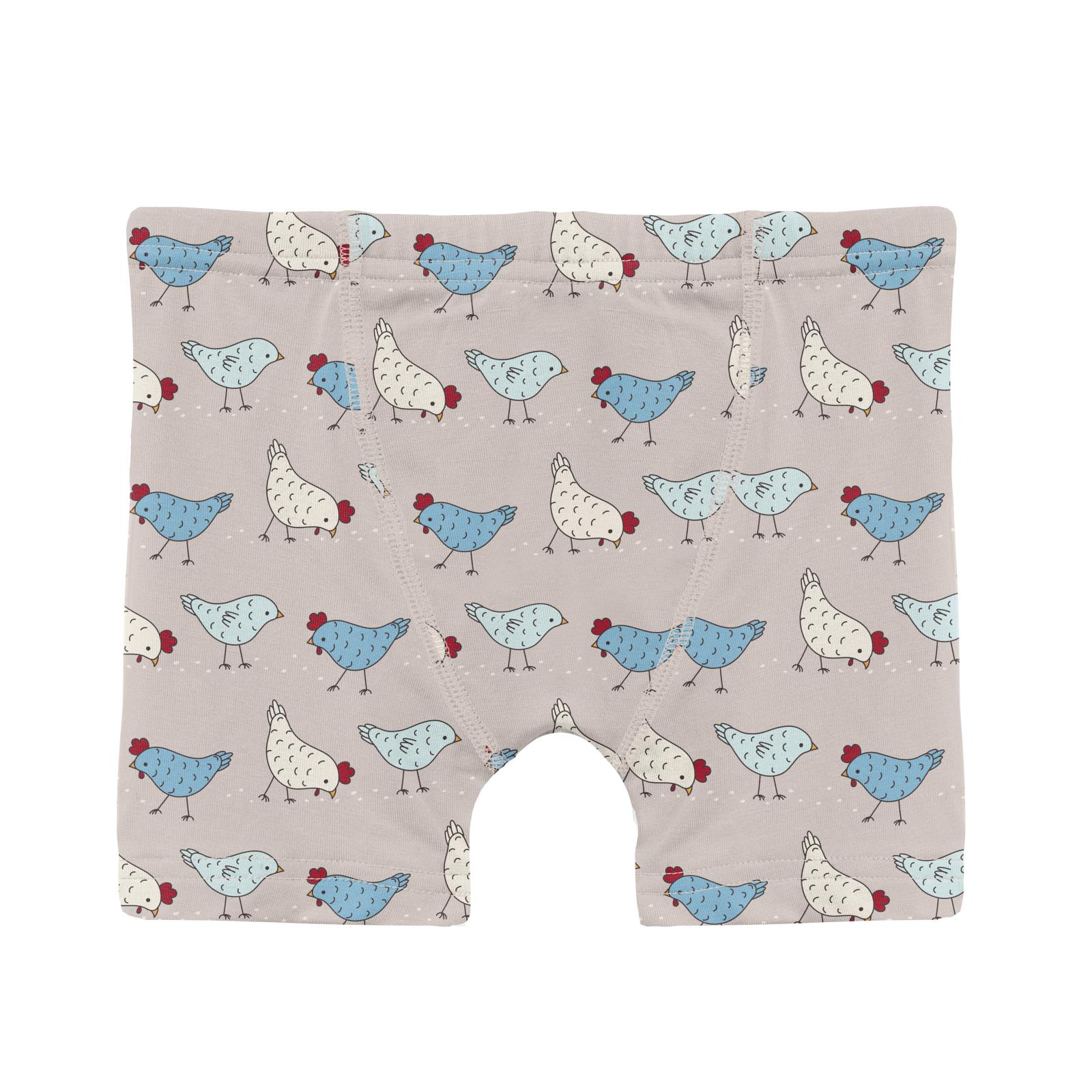 Kickee Pants Boy's Boxer Brief- Latte Chickens-Kickee Pants-Little Giant Kidz