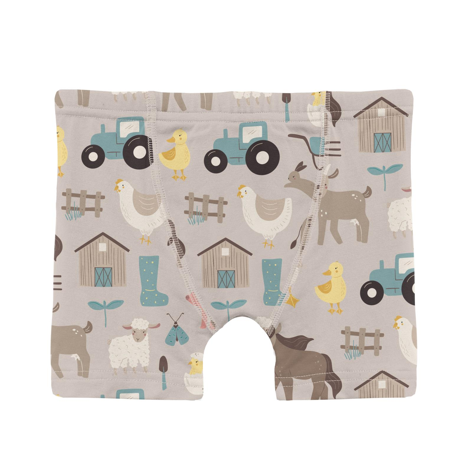 Kickee Pants Boy's Boxer Brief- Latte Morning on the Farm-Kickee Pants-Little Giant Kidz