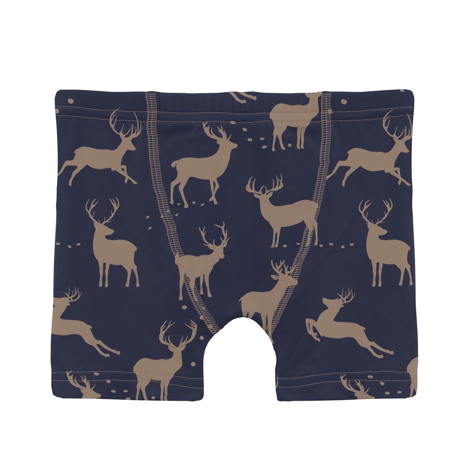 Kickee Pants Boy's Boxer Brief- Peacoat Elk-KICKEE PANTS-Little Giant Kidz