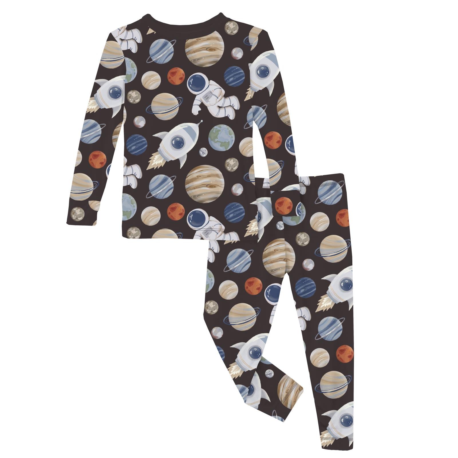 Kickee Pants Long Sleeve Pajama Set - Midnight Space Dream-KICKEE PANTS-Little Giant Kidz