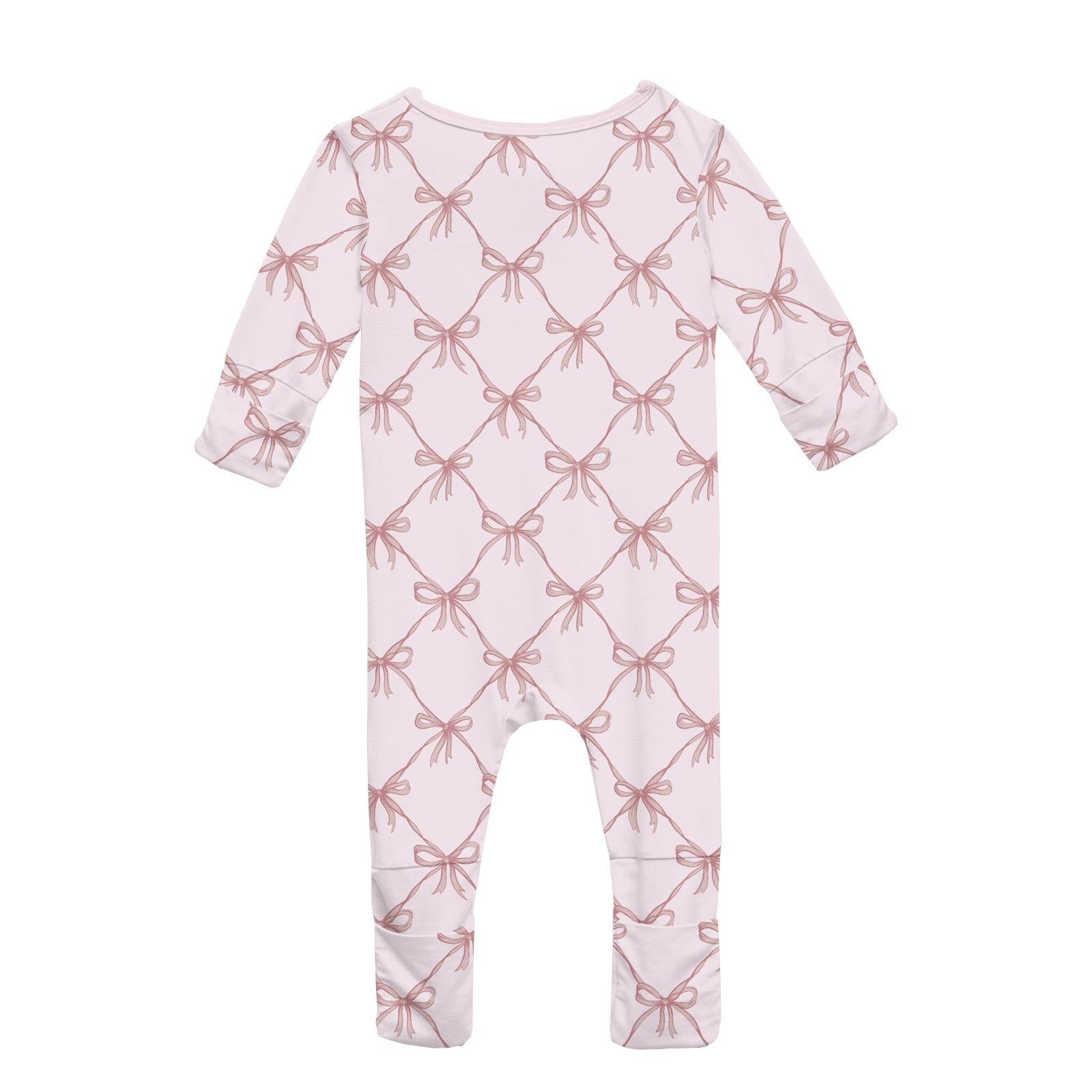 Kickee Pants Print Zipper Convertible Coverall- Shrinking Violet Lattice-KICKEE PANTS-Little Giant Kidz