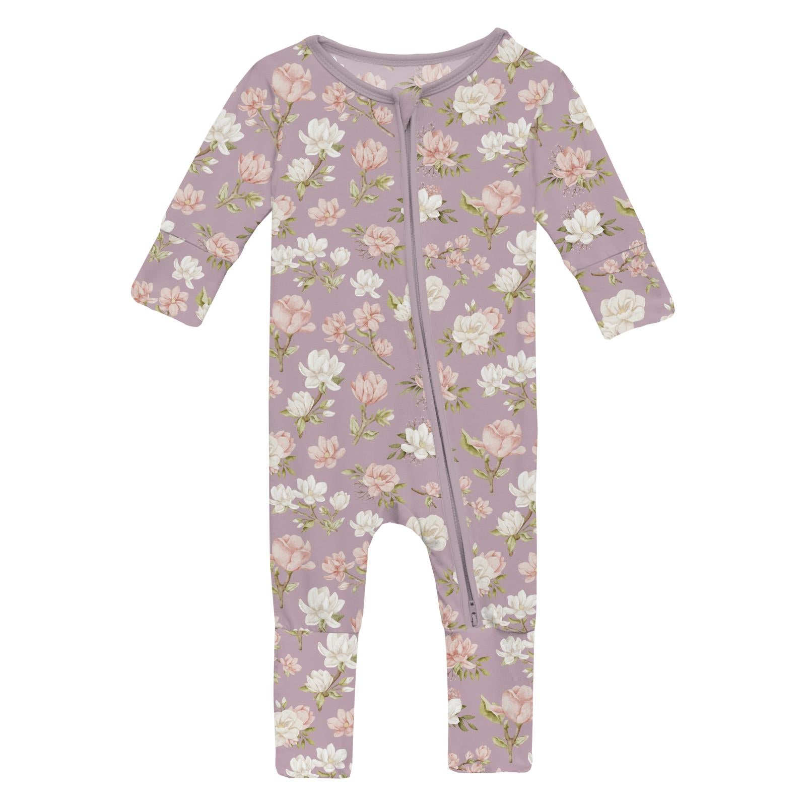 Kickee Pants Print Zipper Convertible Coverall- Sweet Pea Spring Floral-KICKEE PANTS-Little Giant Kidz