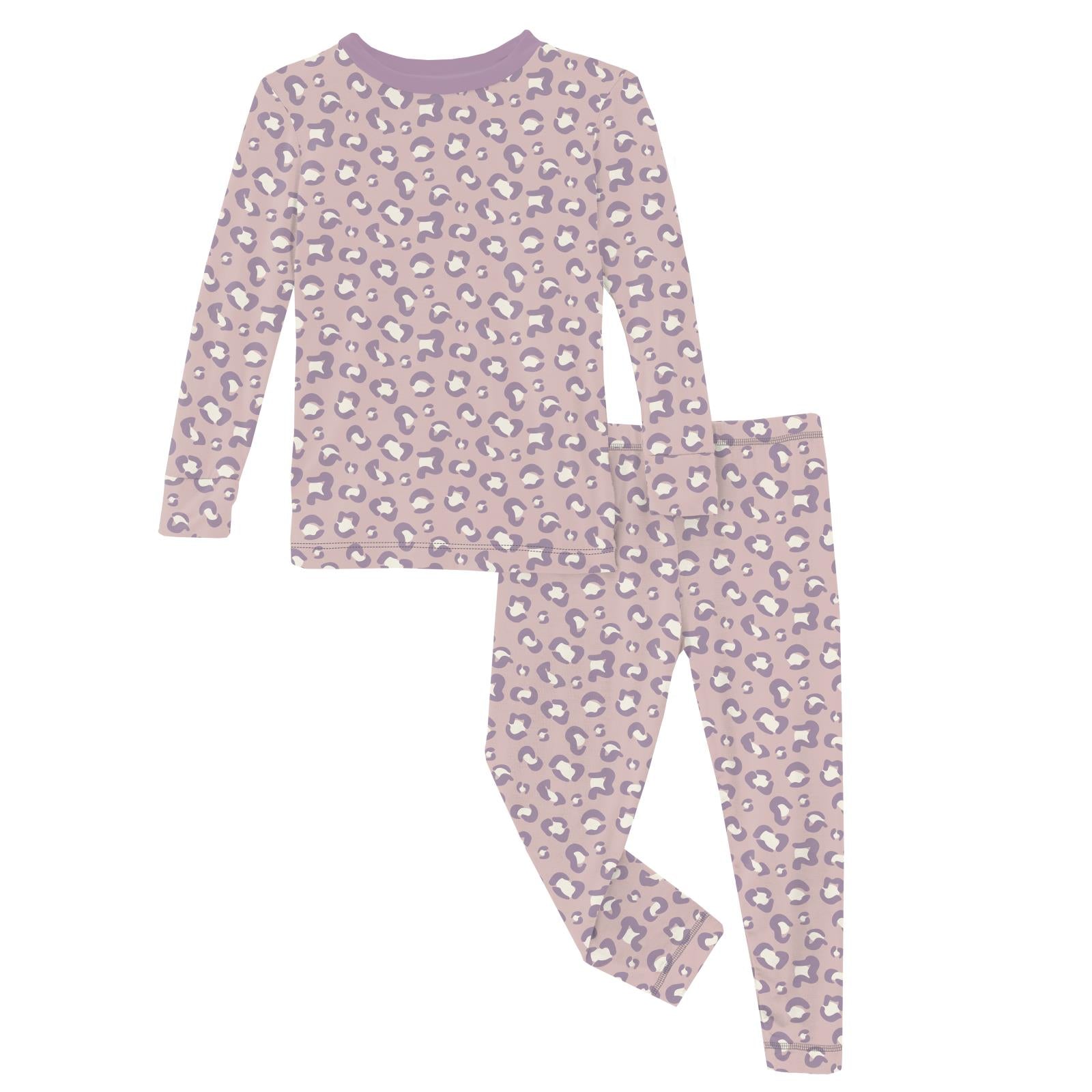 Kickee Pants Short Sleeve Pajama Set - Baby Rose Cheetah Print-KICKEE PANTS-Little Giant Kidz