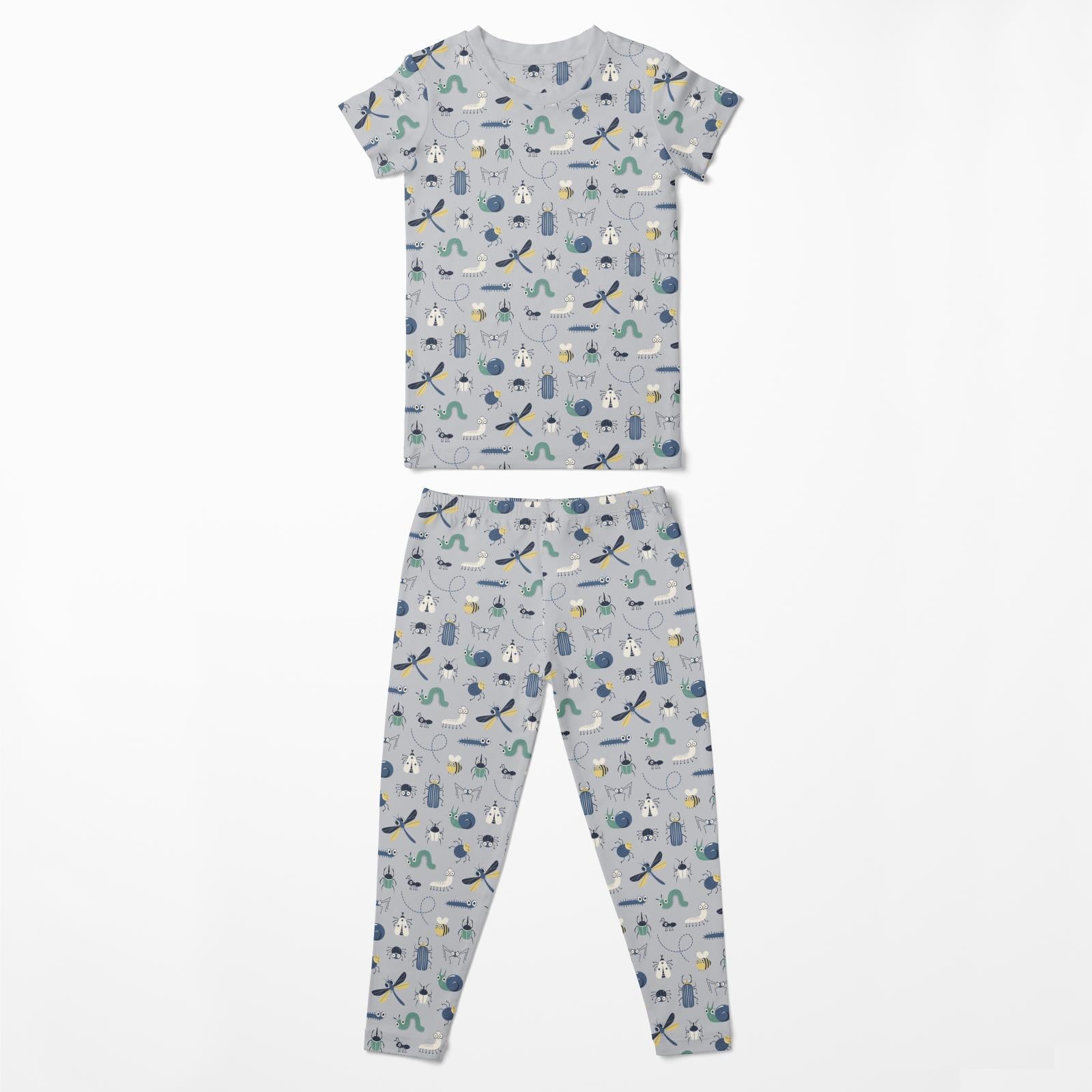 Kickee Pants Short Sleeve Pajama Set Graphic Tee - Dove Bugs-KICKEE PANTS-Little Giant Kidz