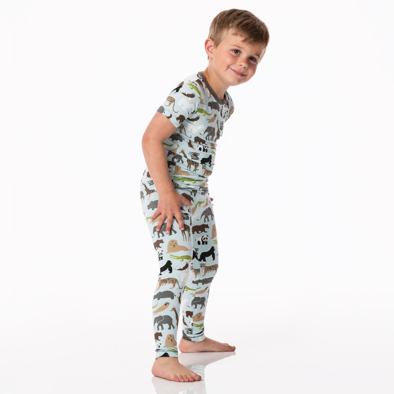 Kickee Pants Spring Sky Zoo Short Sleeve Pajama Set-Kickee Pants-Little Giant Kidz