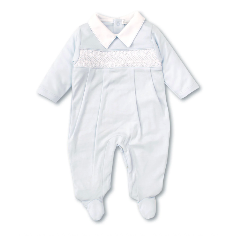 Kissy Kissy Charmed Footie with Hand Smocking-Light Blue-Kissy Kissy-Little Giant Kidz