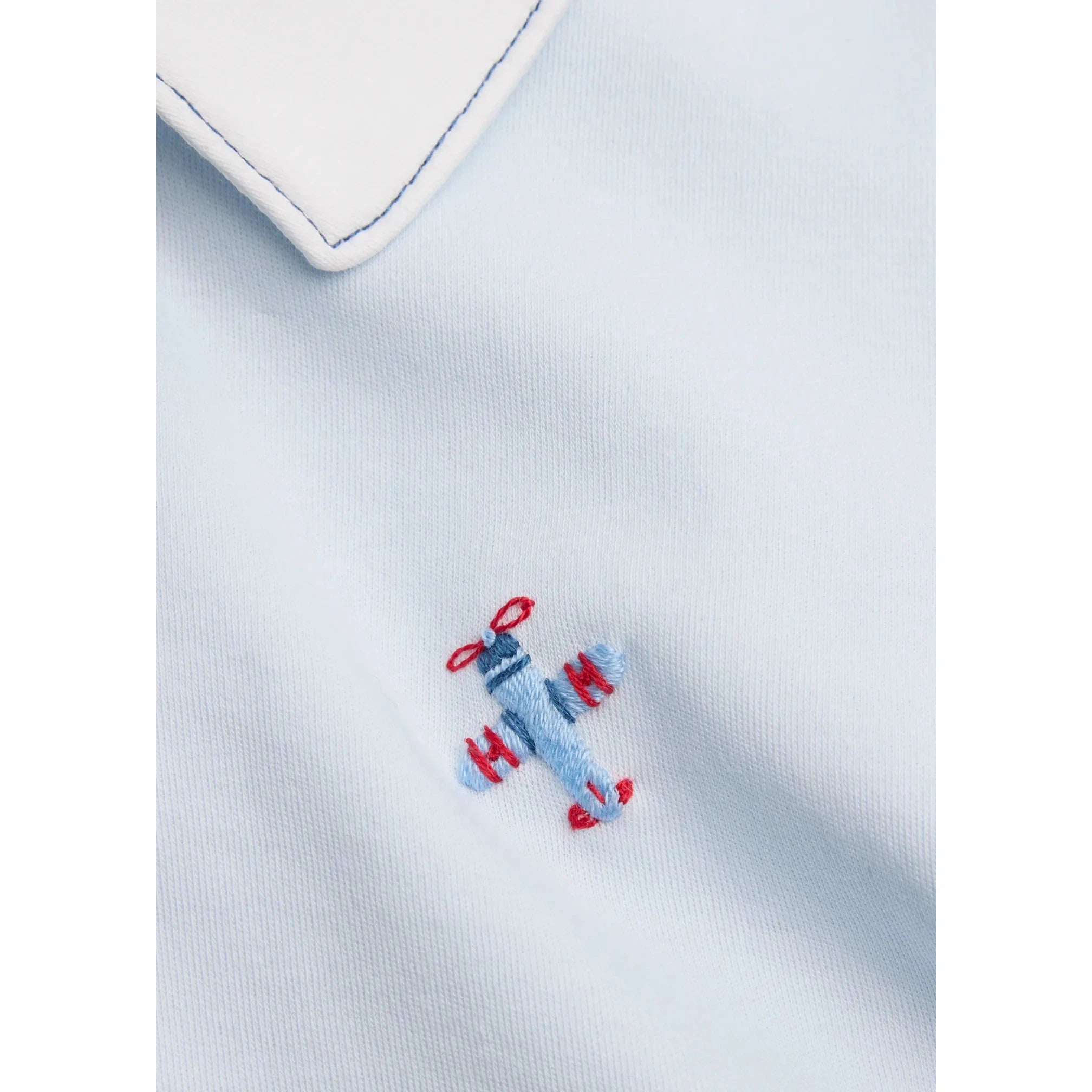 Kissy Kissy Hand-Embroidered Sky Traffic Playsuit - Light Blue-Kissy Kissy-Little Giant Kidz