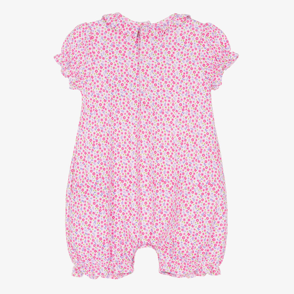 Kissy Kissy Hearts Abloom Pink Floral Short Playsuit-Kissy Kissy-Little Giant Kidz
