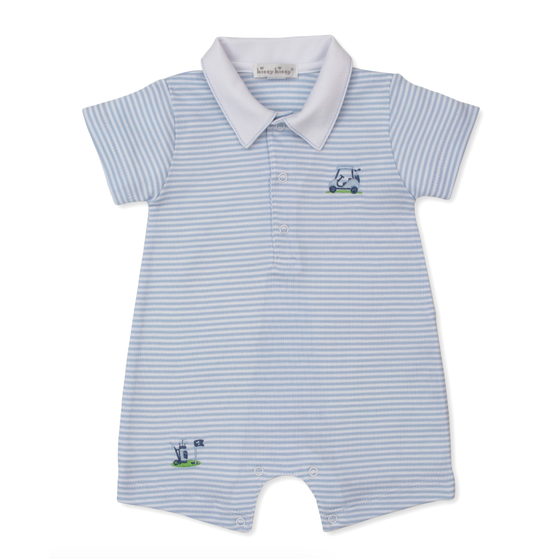 Kissy Kissy Short Playsuit- Light Blue Golf Championship-Kissy Kissy-Little Giant Kidz