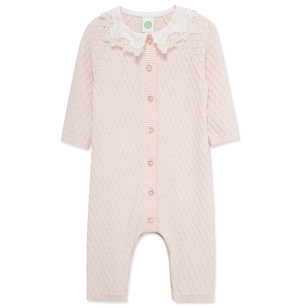 LITTLE ME Lattice Lace Coverall-LITTLE ME-Little Giant Kidz