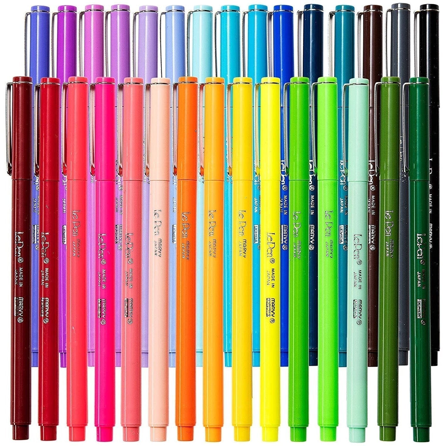 Le Pens Multicolor Set - 0.3mm Fine Point Pens - Smudge Proof Ink - 30