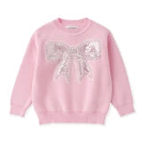 Lil Cactus Pink Sparkly Bow Sweater-Lil Cactus-Little Giant Kidz