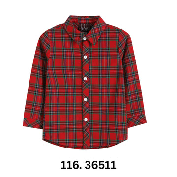 Lil Cactus Red & Green Gingham Button-Up-Lil Cactus-Little Giant Kidz